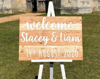 PERSONALISED Rustic Wedding 'Welcome' Signs- Wedding Signage | Welcome Sign for Weddings | Rustic Wooden Sign | Personalised welcome sign