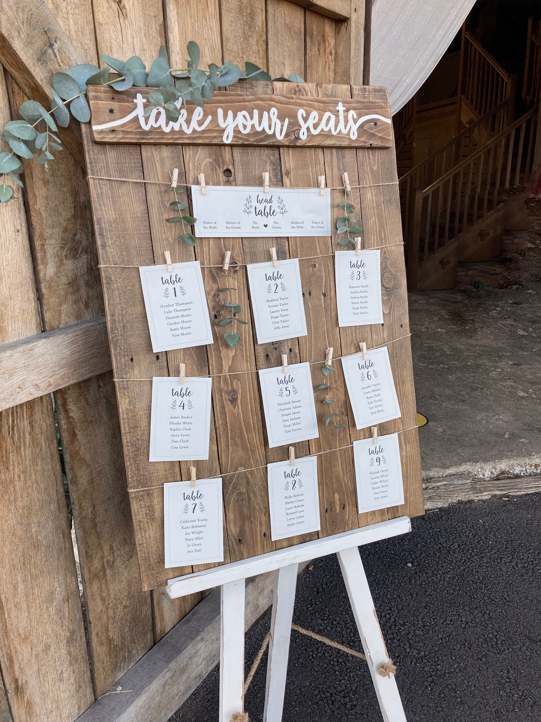 personalised-wedding-table-plan-rustic-wooden-table-plan-etsy-uk
