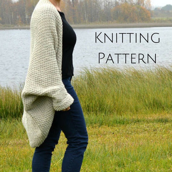 Cocoon cardigan pattern easy sweater pattern DIY knitting | Etsy