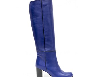 Bottes En Cuir Noir Doublées Cuir HIP - Taille 36 - Italiennes - Occasion Très Bon État