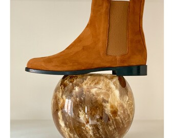 Chelsea Boots plat suède beige Chelsea laarzen vrouwen leer - Etsy België