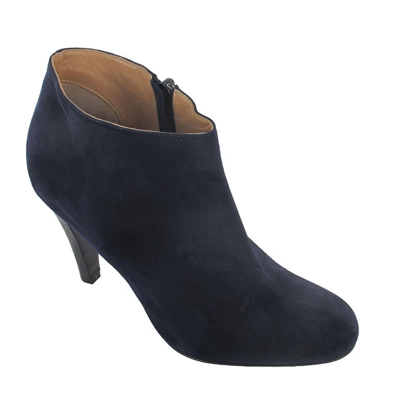 Navy Suede Ankle Boots Navy Blue Ankle Boots Women Leather - Etsy Canada
