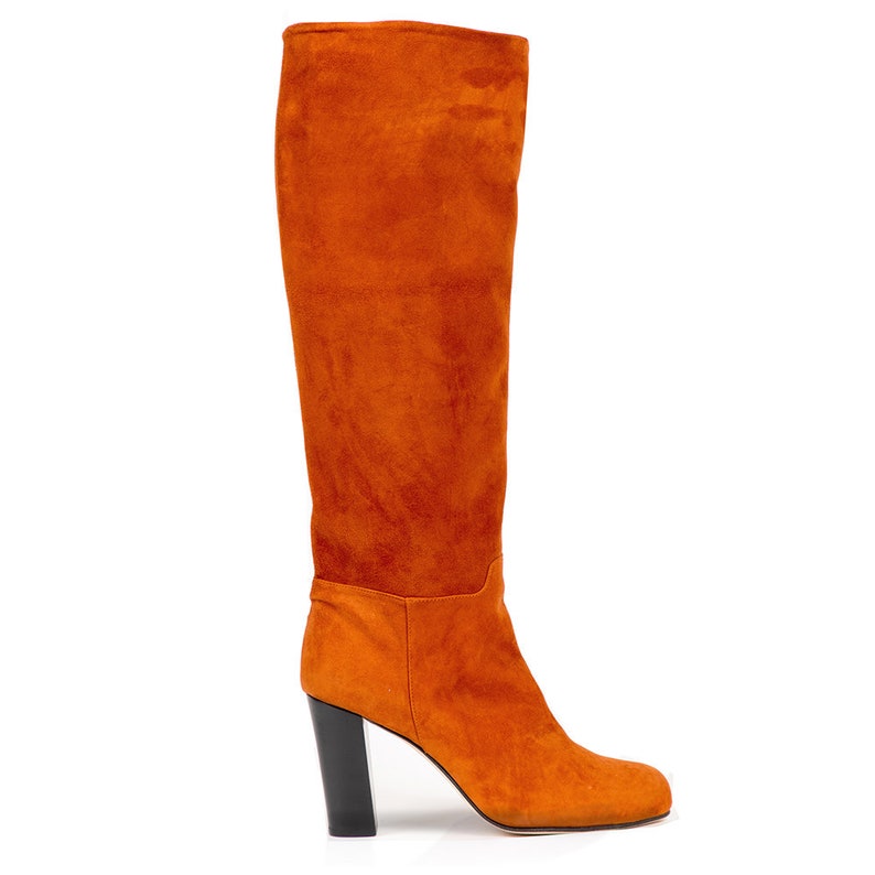 long orange boots