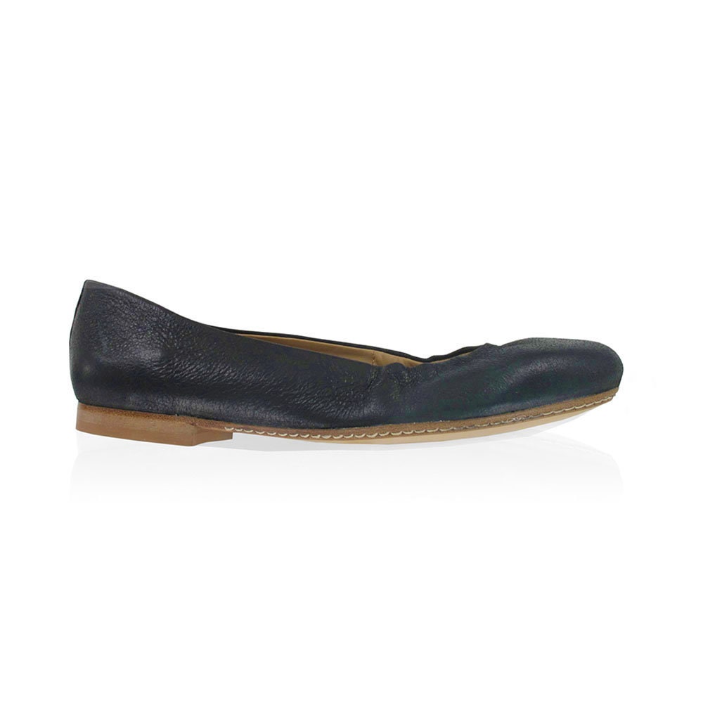 Black Leather Ballet Flats, Black Leather Ballet Flats, Women Ballet