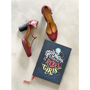 T strap burgundy leather shoes, Burgundy leather t strap heel, Handmade in Italy pumps, burgundy leather Women pump, red t-strap women shoe