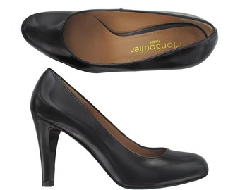 Black pump, Women leather pump, Black leather shoes, Handmade pumps, Leather pump, Black heel pump, high heel shoes, Oli