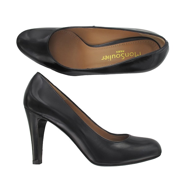 Black pump, Women leather pump, Black leather shoes, Handmade pumps, Leather pump, Black heel pump, high heel shoes, Oli