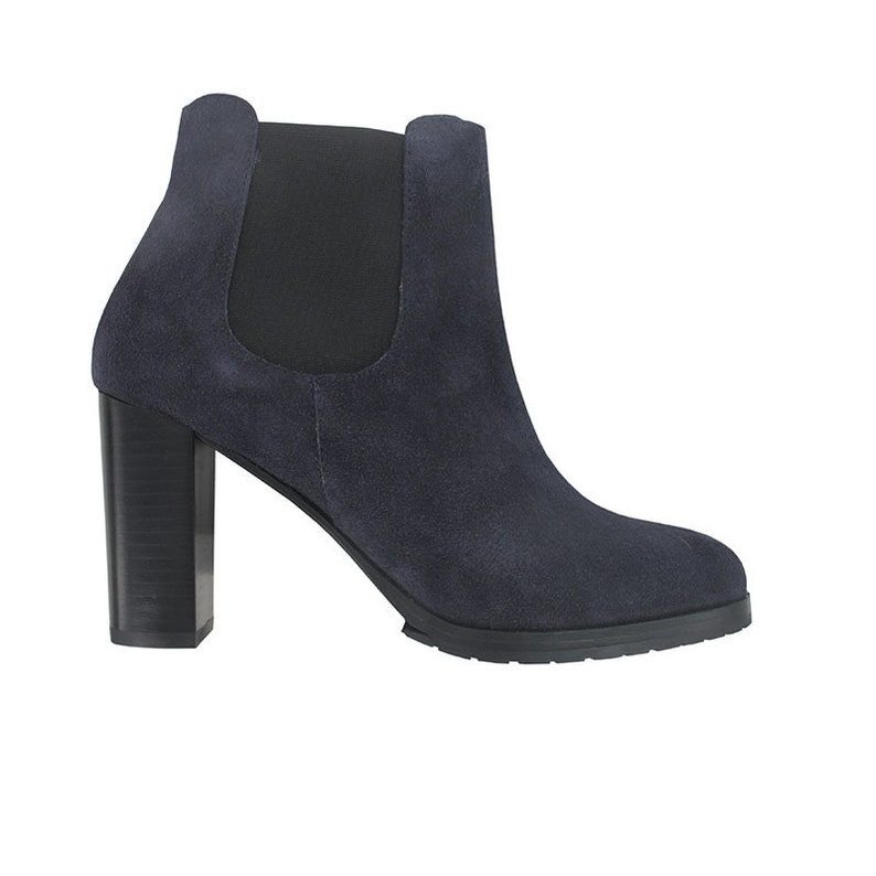 Navy Chelsea Boots, Blue Leather Chelsea Boots, Women Leather Ankle ...