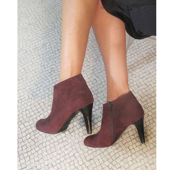 burgundy leather boots womens