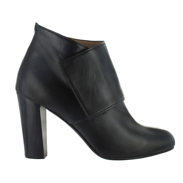 Black ankle boots, Handmade in Italy, Women shoes, Women mid heel boots , Designed in Paris, low boots , Carine