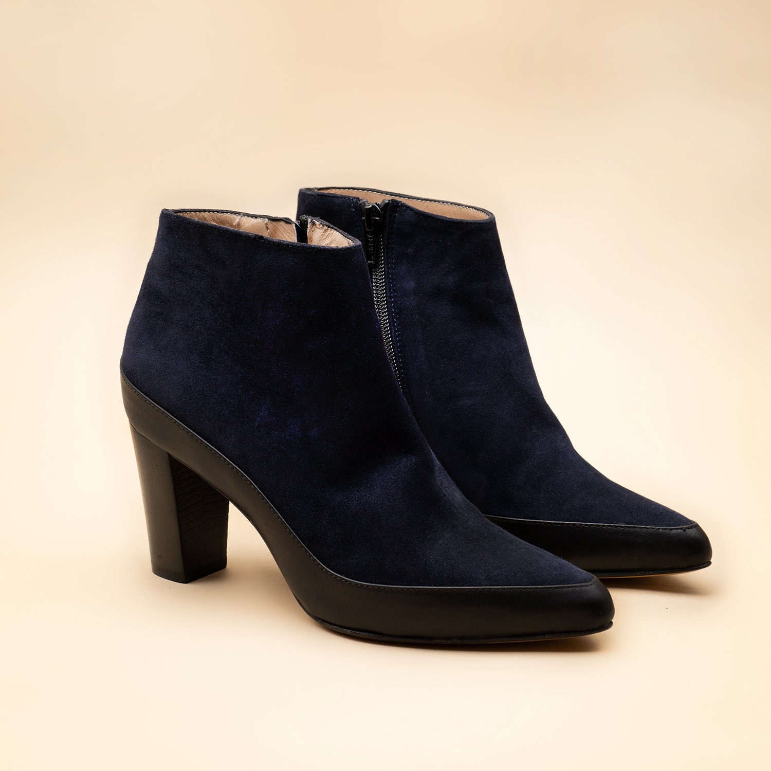 Navy pointed boots online