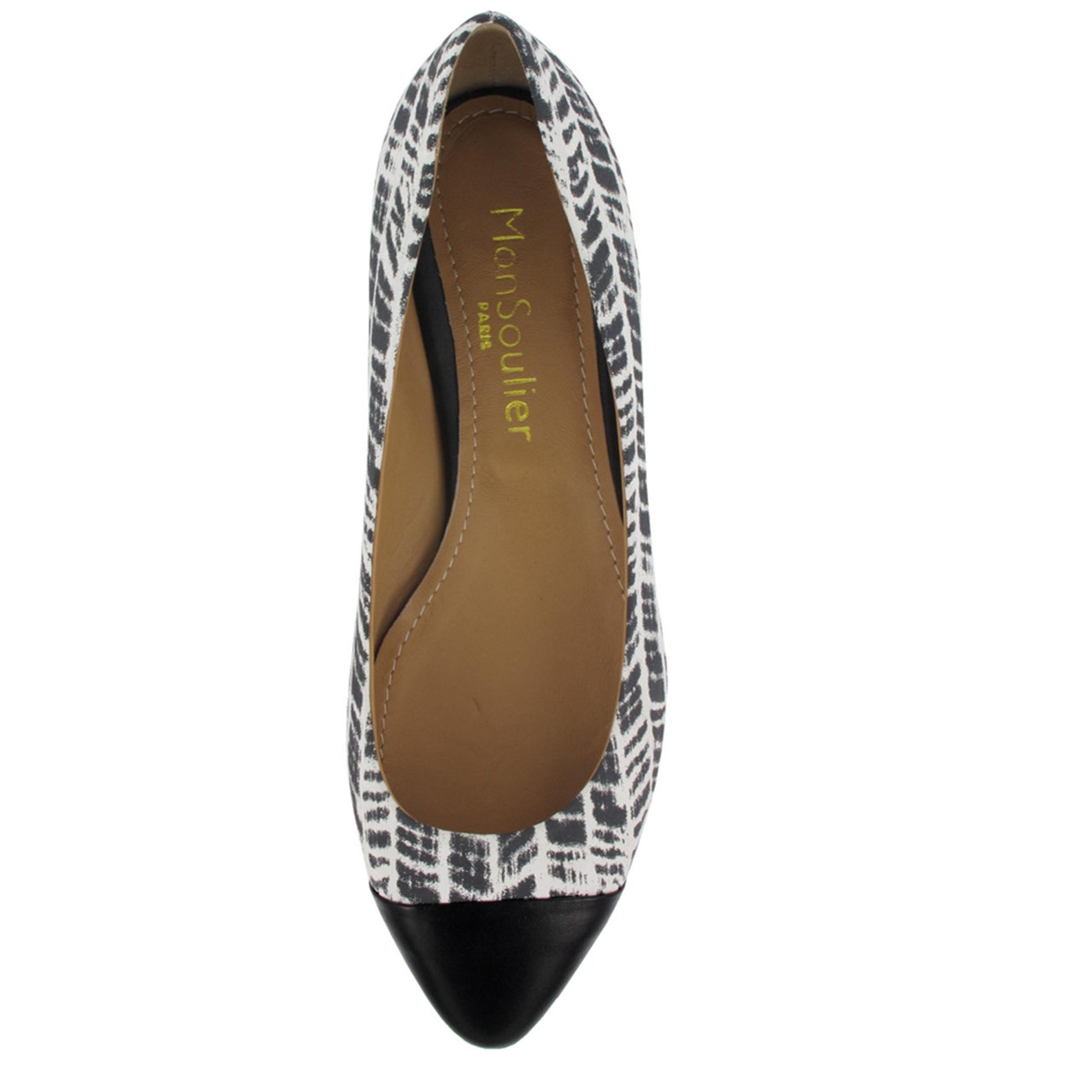 black and white leather pointy flats, zebra print leather flats, pointed toe ballet flats, women leather pointy flats, handmade
