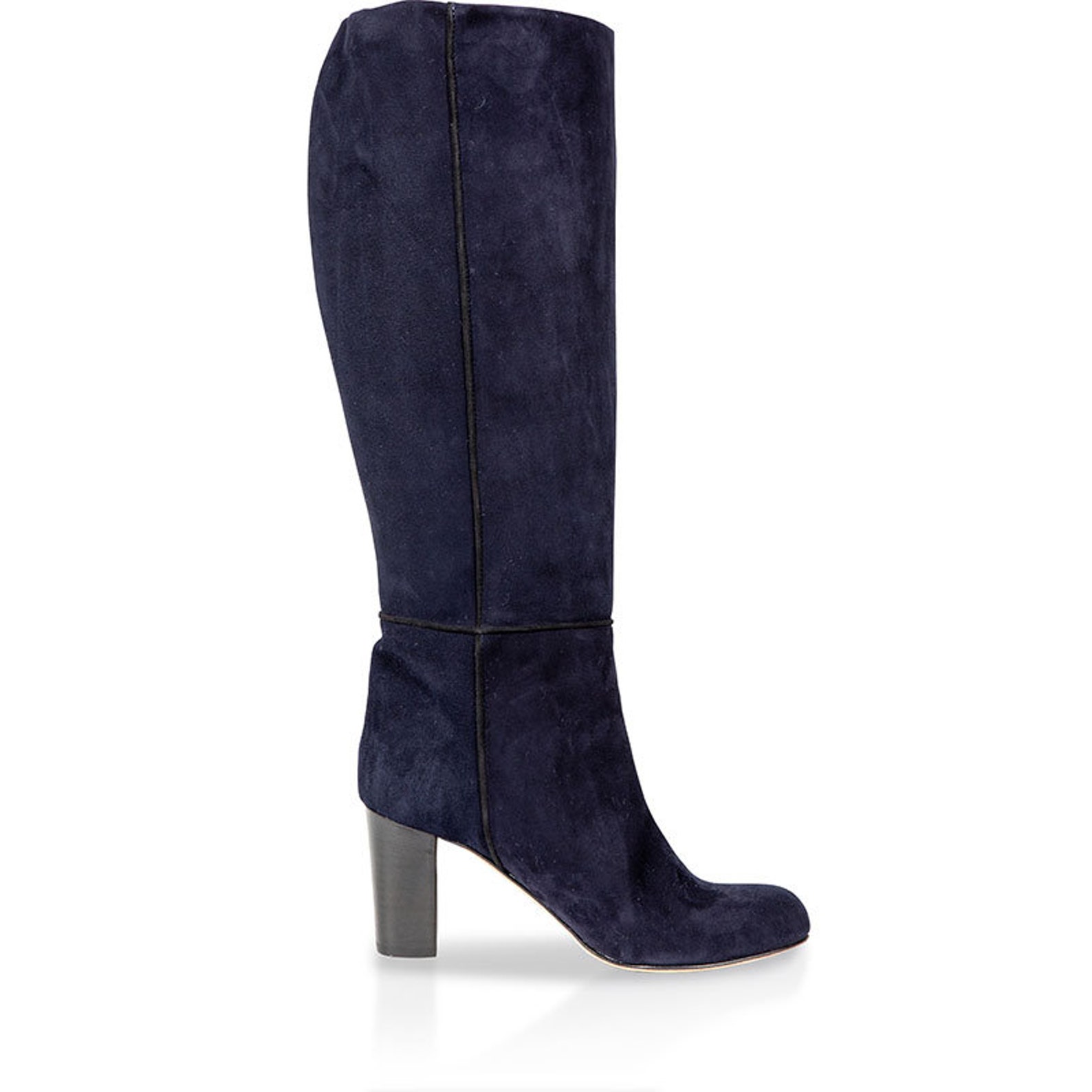 thigh high blue suede boots