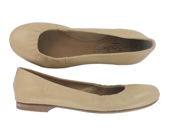 Nude Leather Ballet Flats Nude Ballet 