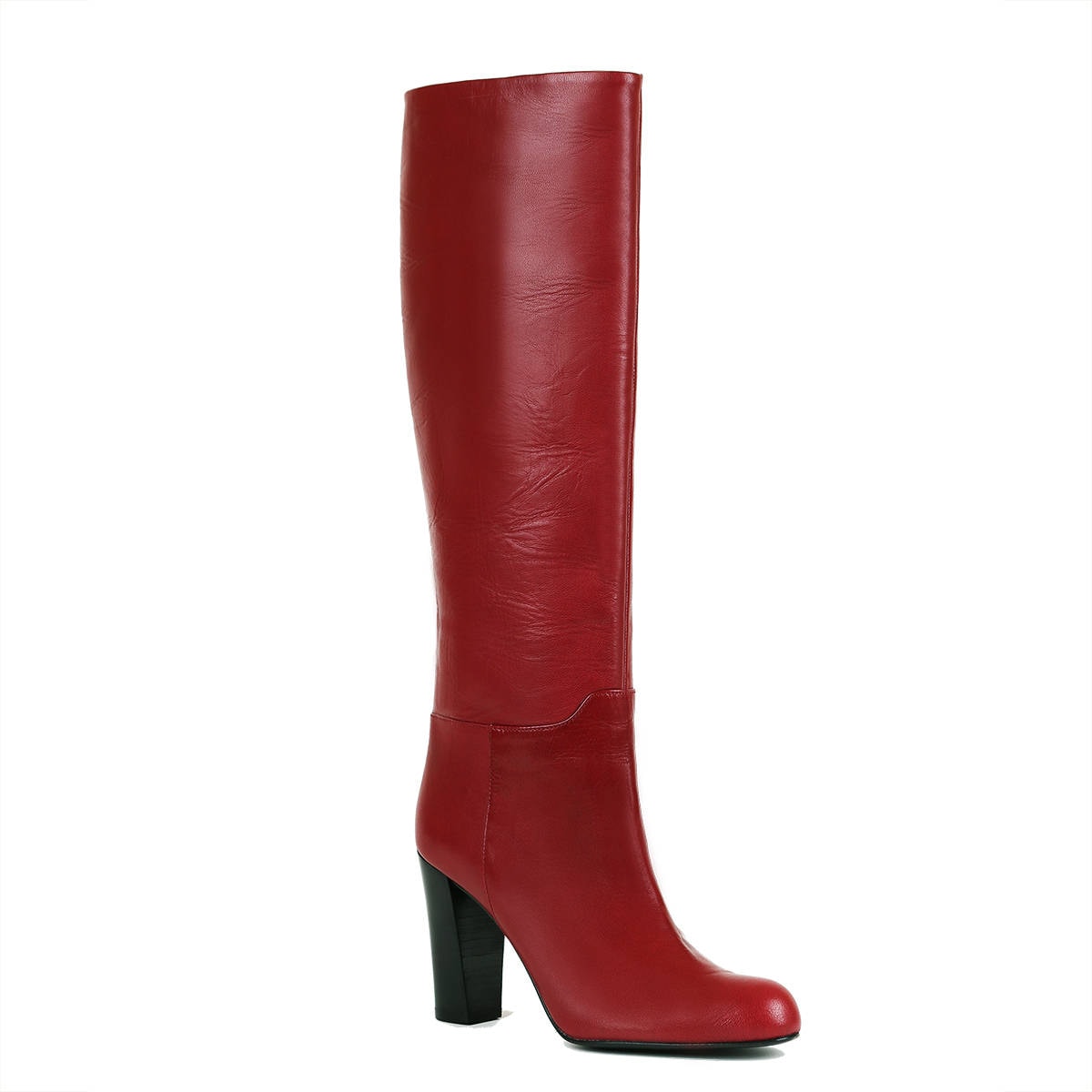 Red Leather Knee High Boots Women Red High Boots Handmade Etsy