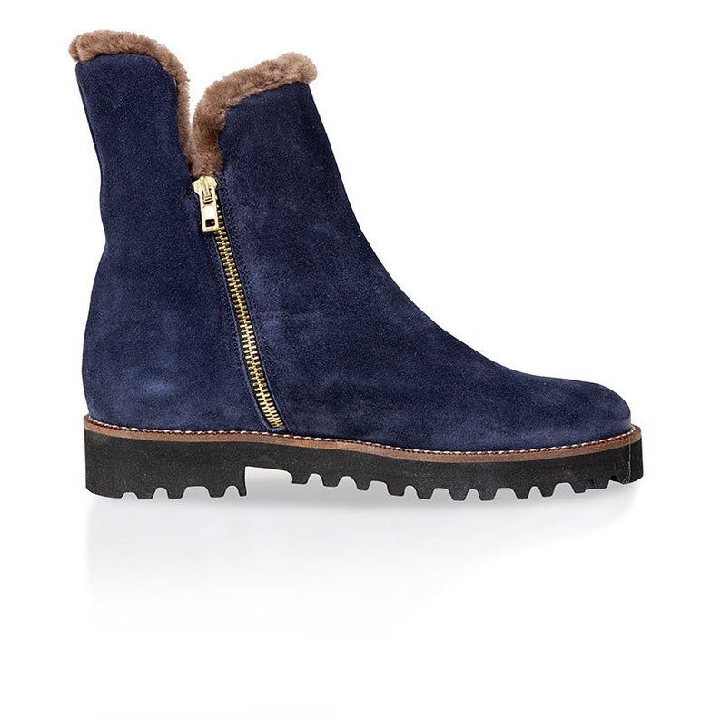 ladies leather sheepskin lined boots