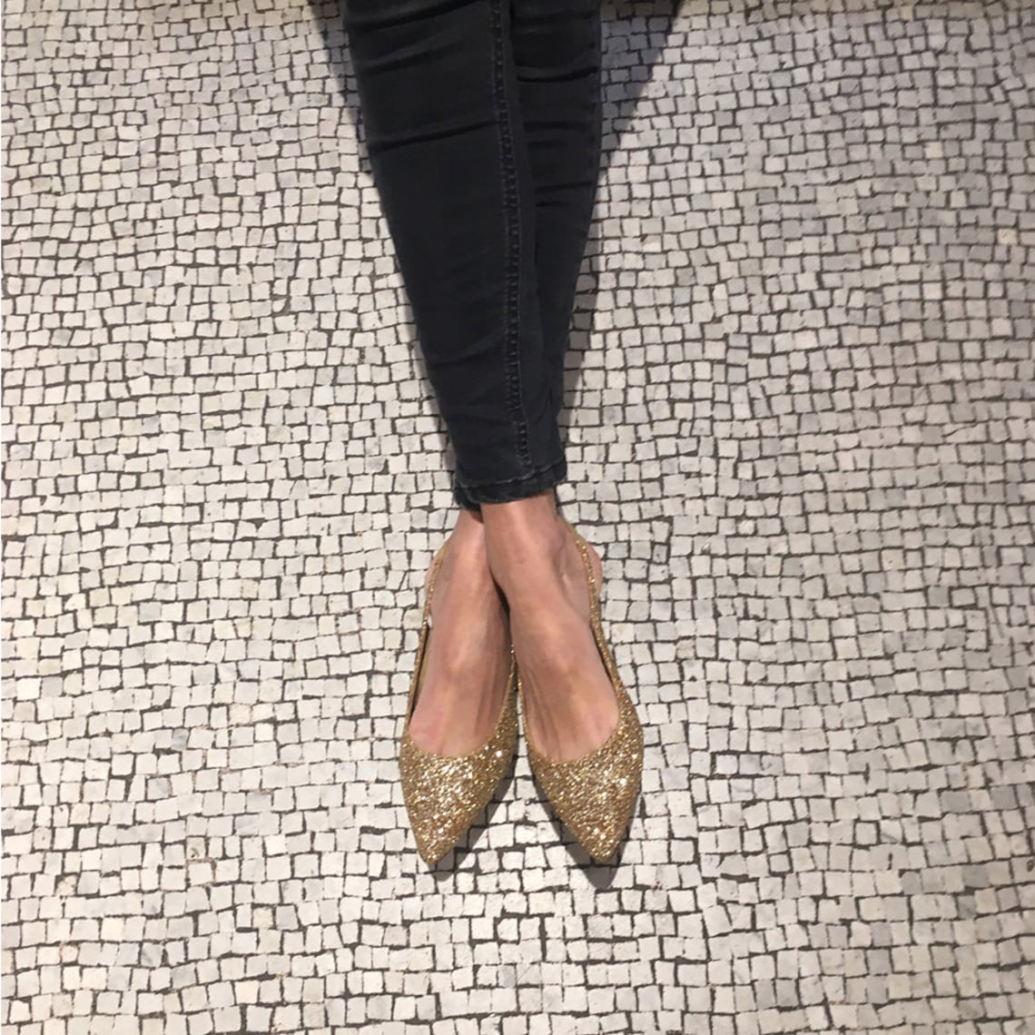 Gold Glitter Pointy Kitten Heel Pump, Gold Kitten Heel Slingback