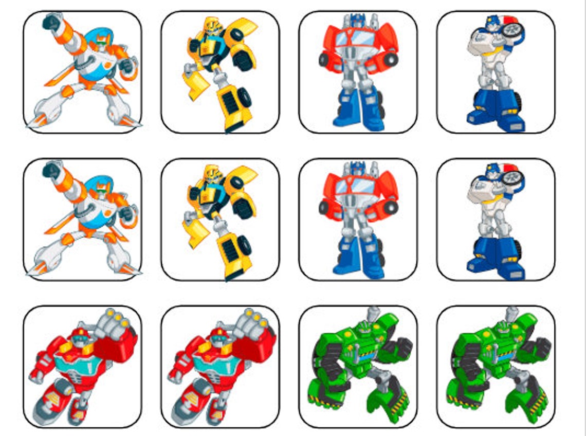 Printable Rescue Bots Memory Match Game - Etsy