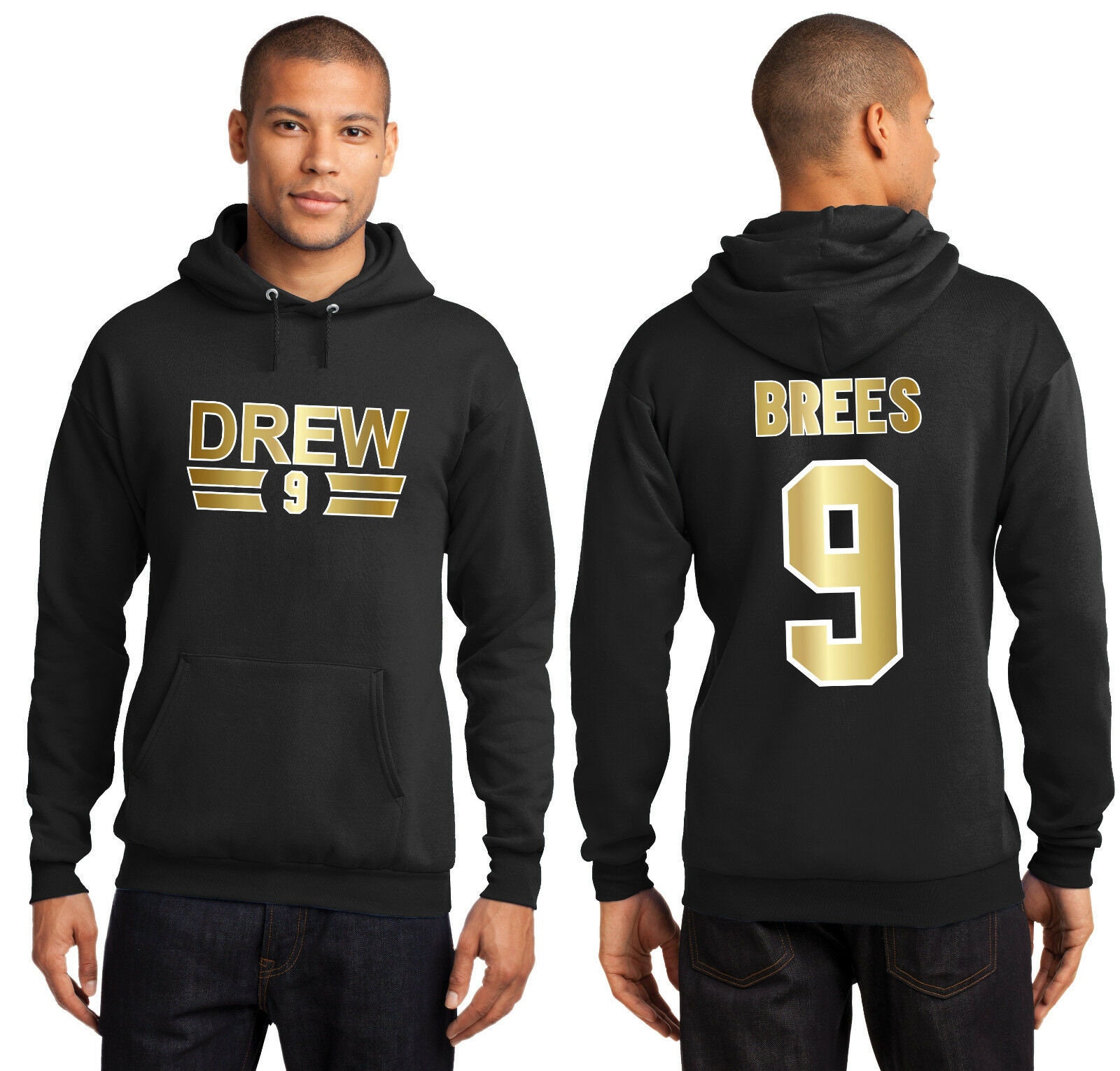 Drew Brees 9 New Orleans Saints Hoodie Jersey Adult or Youth 