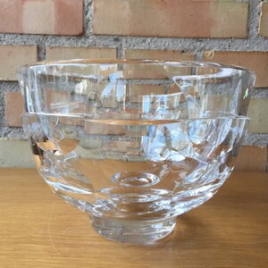 Ingeborg Lundin for Orrefors, two-faceted art glas bowl, Mid century Modernist design from Sweden