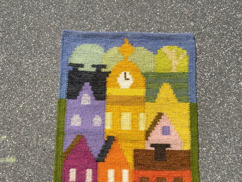 Swedish Flat Weave Tapestry / Wall Hanging Rug by Ingegerd Etsy