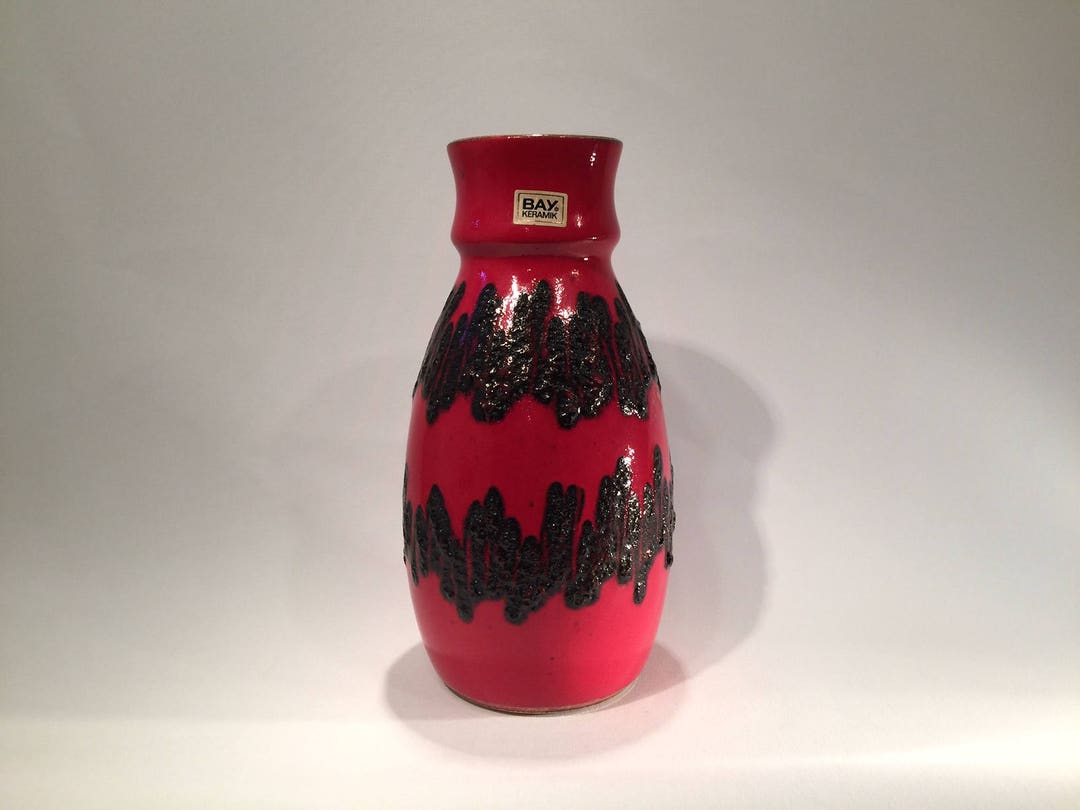 西ドイツ湾のファットラバ花瓶：ミッドセンチュリーモダンスタジオ陶器