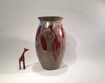 Jarrón grande con esmalte policromado de la sueca Andersson & Johansson, escandinava de mediados de siglo