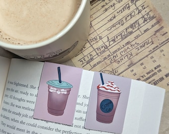 Iced Coffee / Frappe Magnetic Bookmark | Gifts for her and him | Coffee lover | Handmade - Digital art | Reading | Christmas Gift