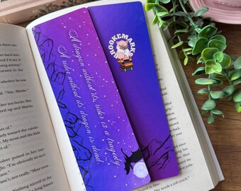 Fourth Wing Dragon Bookmark, Purple Fantasy Bookish Gift