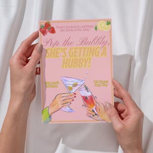 Hen Party Invitation – Editable Canva Template | “Pop the Bubbly” Hen Do Invite | Instant Download Printable Bachelorette Invite