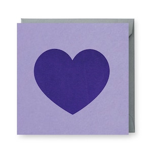 Carte coeur violet, carte coeur, carte amour, carte d'anniversaire, carte de mariage, carte d'amitié, carte de gentillesse, carte de remerciement, carte de Saint-Valentin