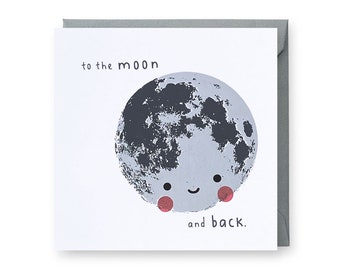 Love Card, Love You to the Moon and Back Card, To The Moon and Back Card, Anniversary Card, Wedding Card, Friendship Card, Valentines Card