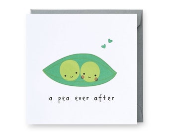 Wedding Card, Anniversary Card, A Pea Ever After, Happy Ever After Card, Cute Wedding Card, Funny Wedding Card, Pea Card, Punny Love Card