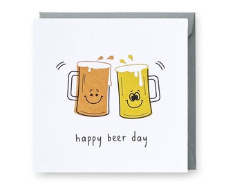 Birthday Card, Beer Birthday Card, Happy Beer Day Card, Funny Birthday Card, Celebration Card, Birthday Greeting Card, Blank Birthday Card