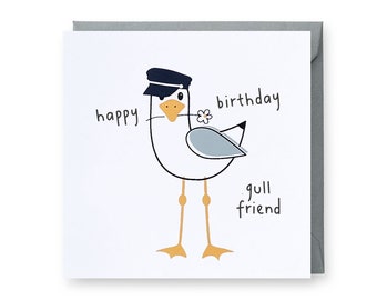 Seagull Card, Funny Birthday Card, Birthday Card, Card for Girlfriend, Punny Gull Card, Gull Card, Seagull Card, Friendship Card, Cute Card