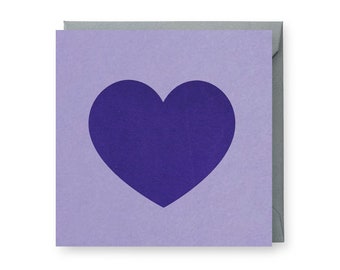 Purple Heart Card, Heart Card, Love Card, Anniversary Card, Wedding Card, Friendship Card, Kindness Card, Thank You Card, Valentines Card