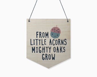 From Little Acorns Wooden Wall Hanging, Gift for Teacher, Children's Wall Hanging, Baby Shower Gift, Nursery Decor