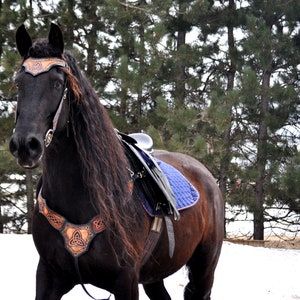 Medieval horse tack wither strap barrel horse handcrafted celtic