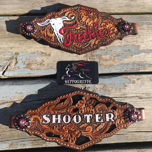 Custom bronc Noseband horse halter