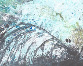 Original Monotype Landscape Painting: Acrylic Art  (10x8 inches)