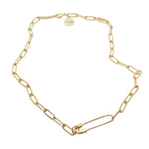 Safety Pin Lock Charm Necklace