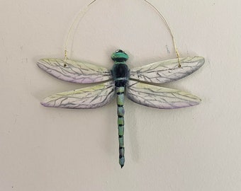 Beautiful Little Wood Dragonfly Wall Hanging Ornament, acrylic painting, dragonfly gift, great for your garden room, window or wall!