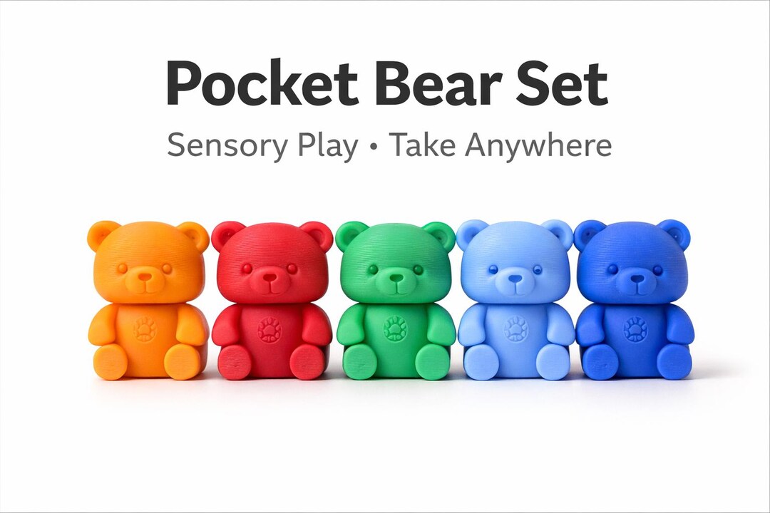 Mini Bear Fidget Toys – 3D Printed Sensory Pocket Set (5 Pack) - Etsy