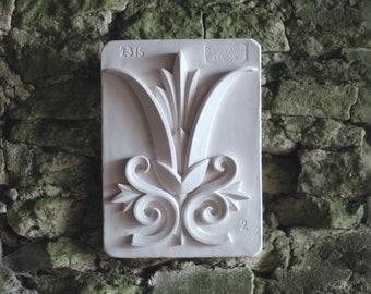 Viktorianische Relief Gipsabguss Reproduktion, Original Wand Skulptur von Brucciani, Englische botanische Fliesen Verzierung mit Hersteller Stempel