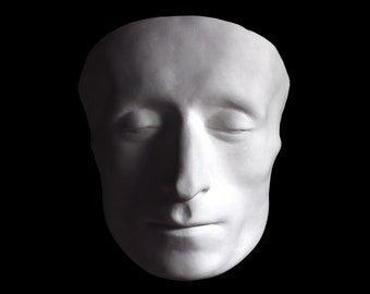 Máscara Mortuária Leopardi, decoração de parede em gesso, bronze ou mármore.