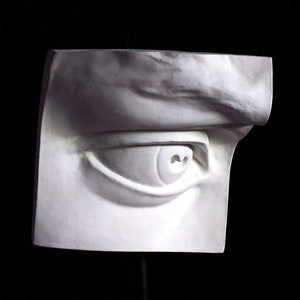 Plaster Cast of Michelangelo's David, Eye Sculpture. Male Sculpture, Home Decor, Wall Hanging