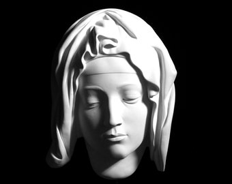 ピエタのマリアマスク、ミケランジェロの聖母マリア、マドンナ宗教彫刻の複製、ルネッサンスの傑作の複製