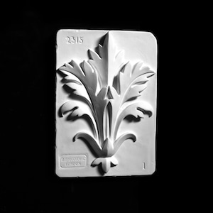 Victorian Relief Plaster Cast Reproduction, Original Wall Sculpture by Brucciani, English Botanical Tile Ornament with Maker&#39;s Stamp