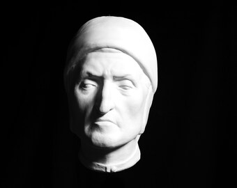 Dante Alighieri Death Mask, Plaster Cast Sculpture, Artists's Reference Cast Perfect for Cast Drawing