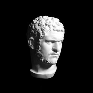 Portrait of Caracalla Plaster Cast, Roman Emperor Caracalla Sculpture, Famous Ancient Rome Reproduction, Marble Bust Copy of Military Leader
